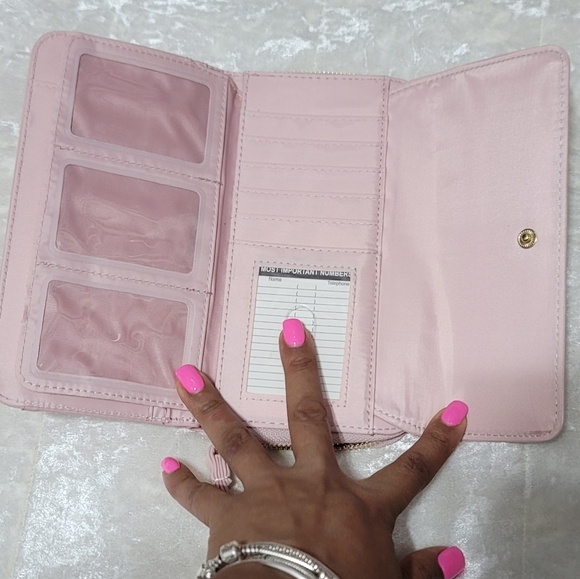 NWOT Time And Tru Pink Vegan Leather Wallet Wristlet - Picture 5 of 8